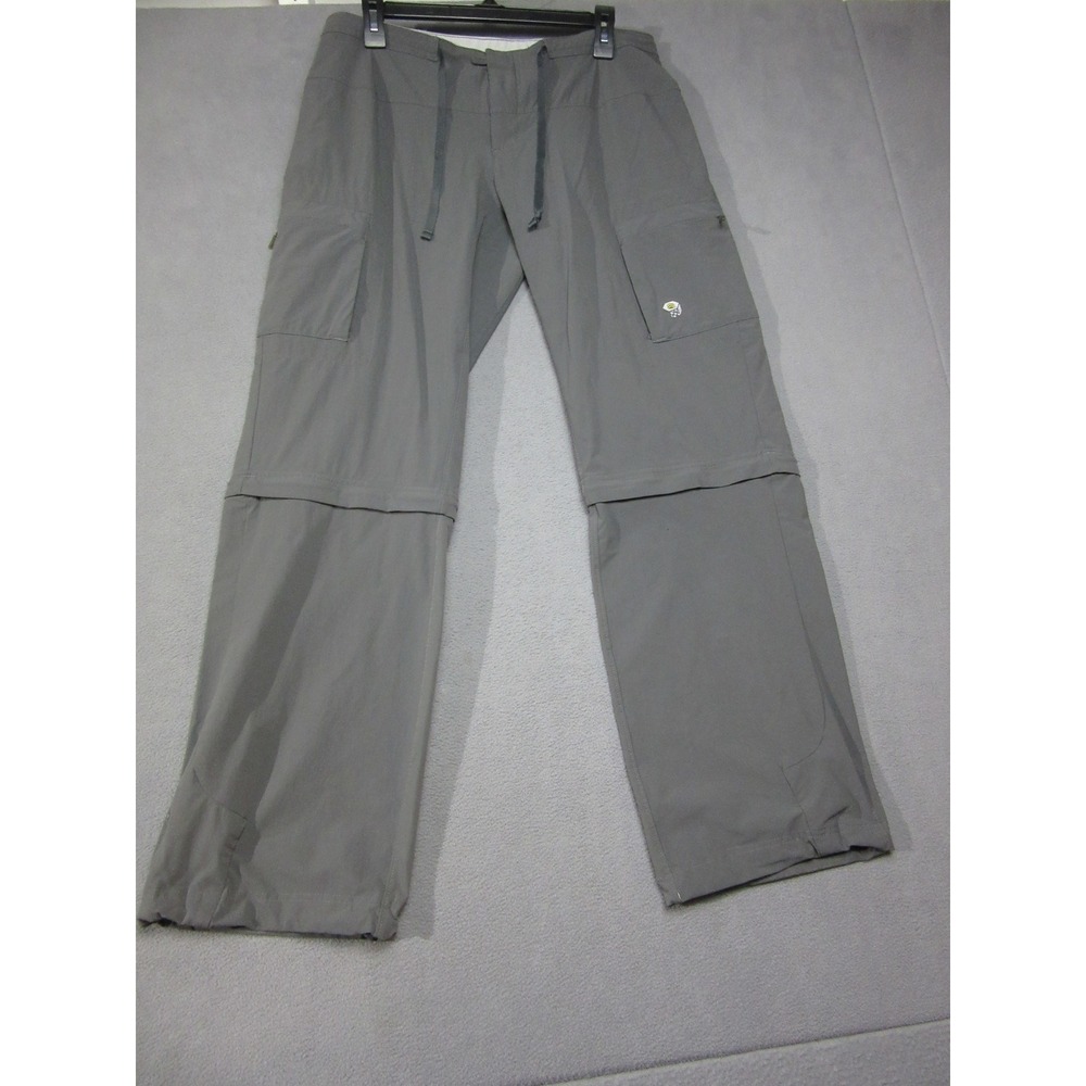 Mountain Hardwear Pants Womens 10 Gray Convertible Hiking Zip Off Outdoor Tech